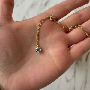 14K Gold .90ct Diamond Solitaire Necklace
